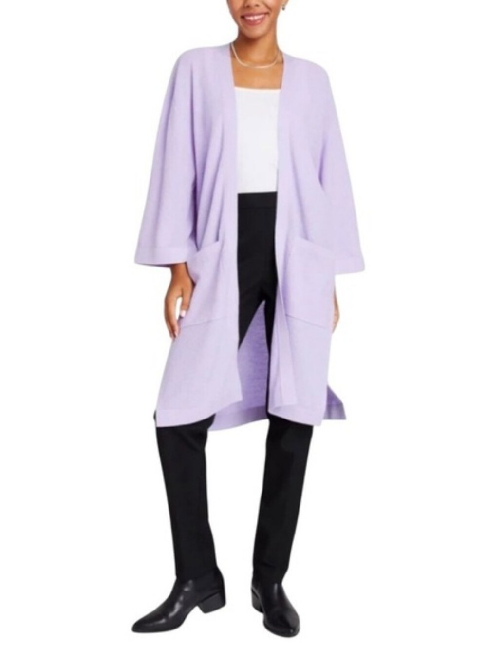 Kit + Ace In The Clouds Merino Wool Cardigan M/L Lilac Purple